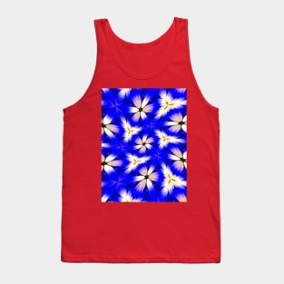 Cute Blue Floral Pattern Tank Top